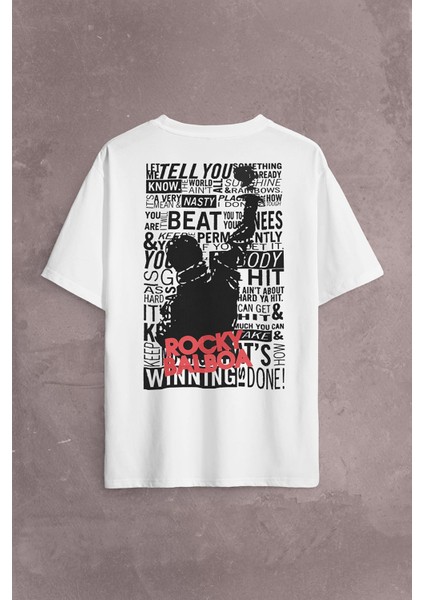 Rambo Rocky Balboa 1 2 3 4 5 Sylvester Stallone Sırt Ön Baskılı Oversize Tişört T-Shirt fiyatları