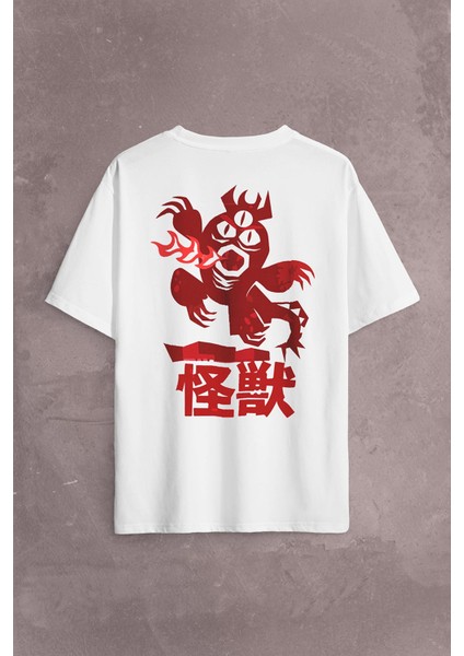 Big Hero 6 Fred Kaiju Büyük Kahraman Sırt Ön Baskılı Oversize Tişört T-Shirt