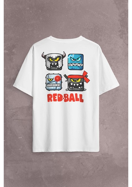 Red Ball 4 Crazy Kırmızı Top Redball Sırt Ön Baskılı Oversize Tişört T-Shirt fiyatları