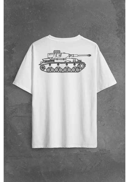 Tiger I Panzer Tank Wehrmacht Wh Wk2 Wwii War Sırt Ön Baskılı Oversize Tişört T-Shirt