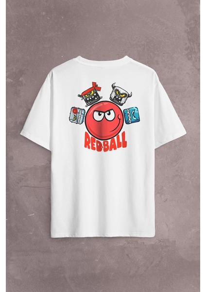 Red Ball 4 Redball Kırmızı Top Crazy Sırt Ön Baskılı Oversize Tişört T-Shirt