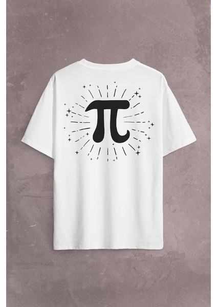 Pi Sayısı 3,14 3.14 Günü 14 Mart Matematik Sırt Ön Baskılı Oversize Tişört T-Shirt fiyatları