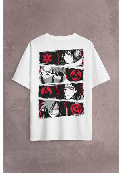Naruto Kakashi Anime Manga Sırt Ön Baskılı Oversize Tişört T-Shirt