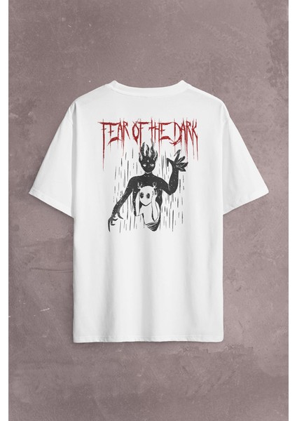 Fear Of The Dark Karanlık Dark Gothic Urban Street Wear Sırt Ön Baskılı Oversize Tişört T-Shirt