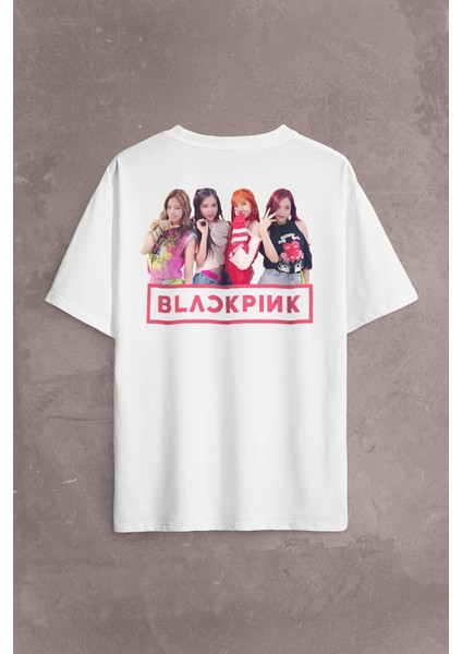 Black Pink Blackpink Kaset Müzik Güney Kore Sırt Ön Baskılı Oversize Tişört T-Shirt