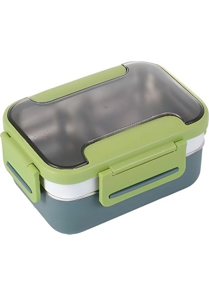 Bento 1200ML Çok Renkli Lunchbox Yeni Koleksiyon 2 Katlı Çelik Sefer Tası Yemek Kutusu
