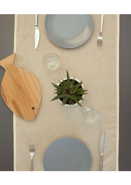 Naturel Koton Biyeli Bej Runner 40X140 cm