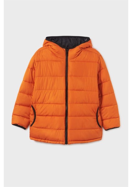 Erkek Çocuk Desenli Uzun Kışlık Mont 7435 Siyah-Turuncu fırsatları