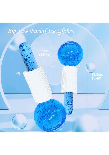 Ice Globes Buz Küresi Soğuk Masaj ve Terapi Topu 2 Adet Mavi