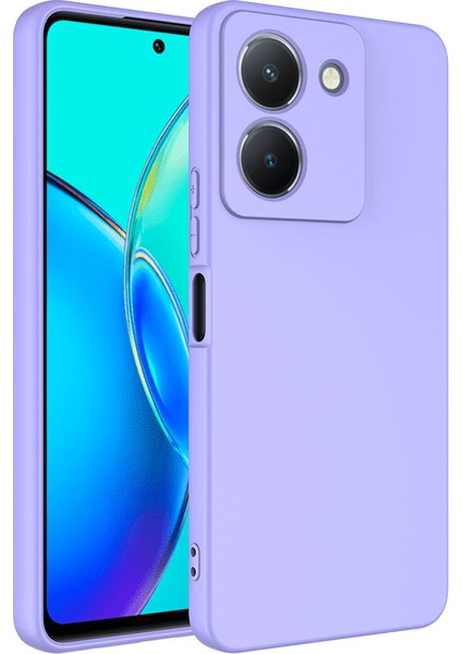 Vivo Y36 4g Kılıf Kadife Iç Yüzey Yumuşak Dokulu Kamera Korumalı Kapak (Mara)