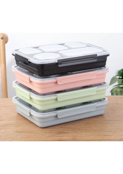 Bento 1600ML Lunchbox Yeni Koleksiyon Tek Katlı 5 Bölmeli Çelik Sefer Tası Yemek Kutusu