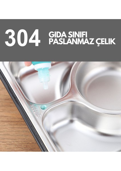 Bento 1600ML Lunchbox Yeni Koleksiyon Tek Katlı 5 Bölmeli Çelik Sefer Tası Yemek Kutusu