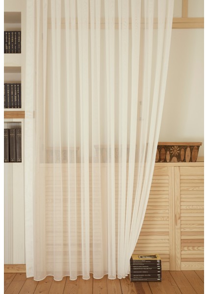 Giber Tül Ekru 1-2,5 Orta Sık Pile 250X260