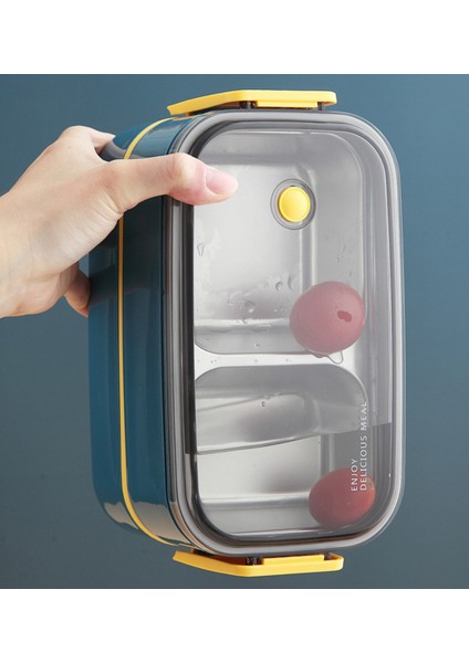 Bento 1400ML Lunchbox Yeni Koleksiyon Iki Katlı 2 Bölmeli Çelik Sefer Tası Yemek Kutusu