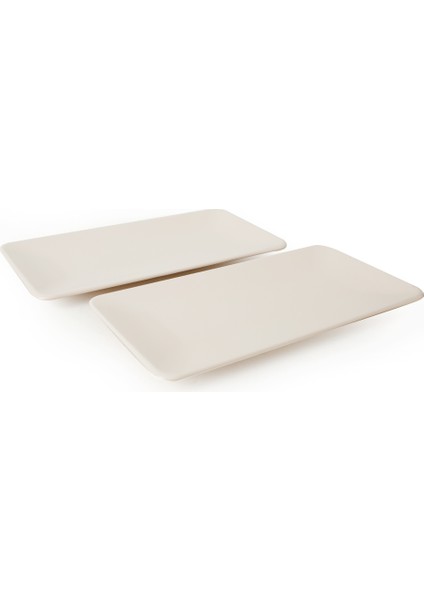 Krem Siera Kayık Tabak 33 cm 2 Adet 030