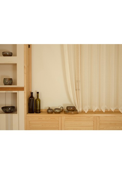 File Tül Krem 1-2,5 Orta Sık Pile 300X260