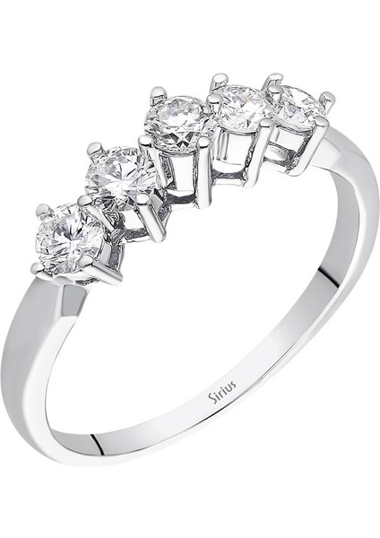 G Renk 0,65 Karat Pırlanta 5 Taş Yüzük 0417R0038