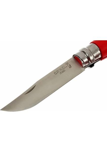 Inox No 8 Gürgen Saplı Paslanmaz Çelik Çakı (Kırmızı)