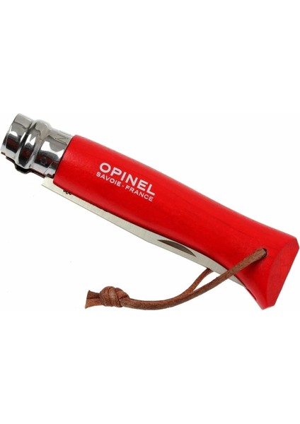 Inox No 8 Gürgen Saplı Paslanmaz Çelik Çakı (Kırmızı)
