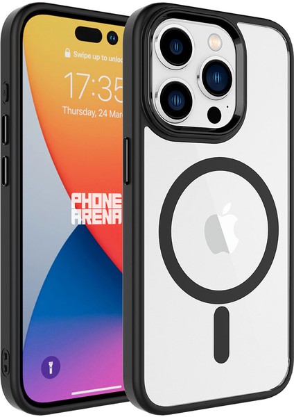 Apple iPhone 15 Pro Max Kılıf Kamera Çıkıntılı Şarj Destekli Renkli Hassas Butonlu Kapak (Krom-Mag)
