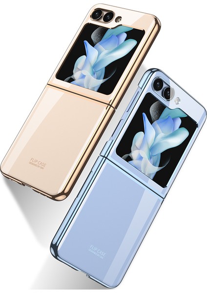 Samsung Galaxy Z Flip 5 Kılıf Kamera Lens Korumalı Kenarları Renkli Parlak Sert Şeffaf Kapak fırsatları