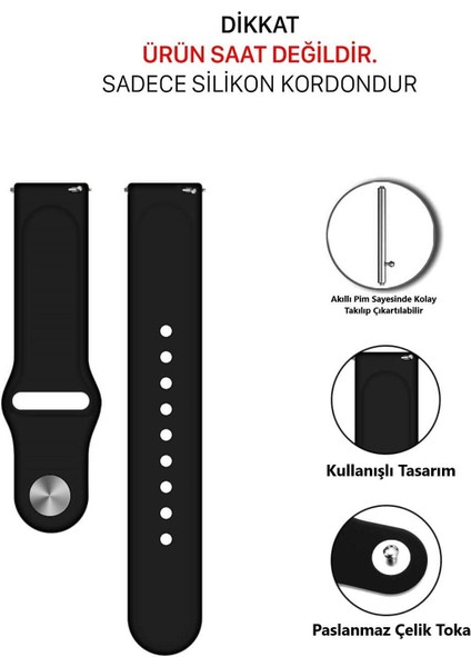 Xiaomi Mi Watch Uyumlu 22MM Klasik Silikon Kordon Kayış