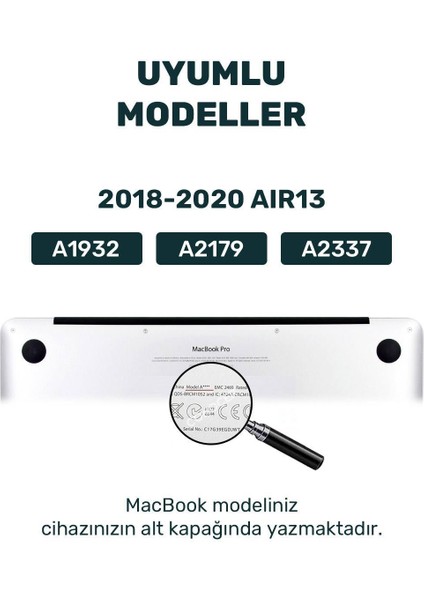 Macbook Air 13.3 M1 2020 Uyumlu Kapak Kılıf 360 Derece Tam Korumalı A1932/A2179/A2337