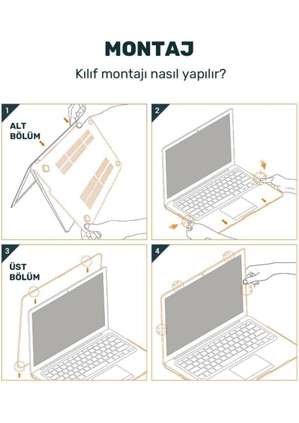 Macbook Air 13.3 M1 2020 Uyumlu Kapak Kılıf 360 Derece Tam Korumalı A1932/A2179/A2337