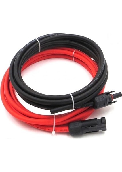 Mc4 Soketli (15M+15M) 30 Metre 10MM Güneş Paneli Hazır Solar Kablo Siyah Kırmızı