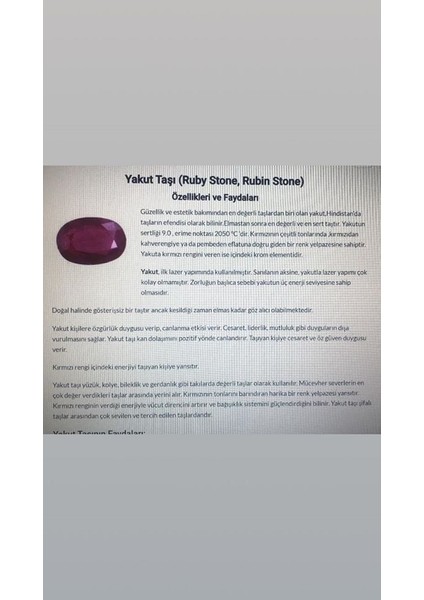 Faset Kesim Doğal Yakut Taşı 90 Karat ( Ruby , Rubin Stone)