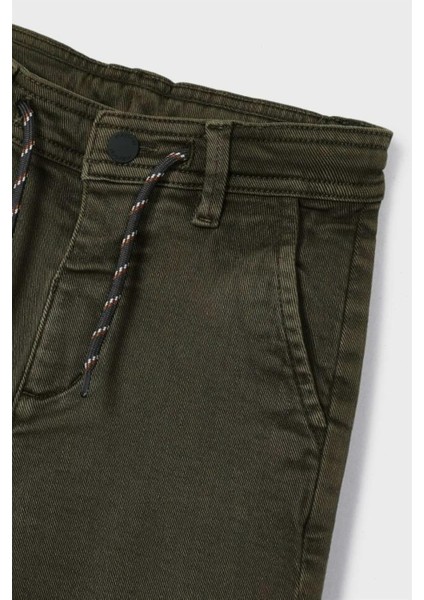 Erkek Çocuk Paçası Lastikli Denim Pantolon 4526 Haki modelleri