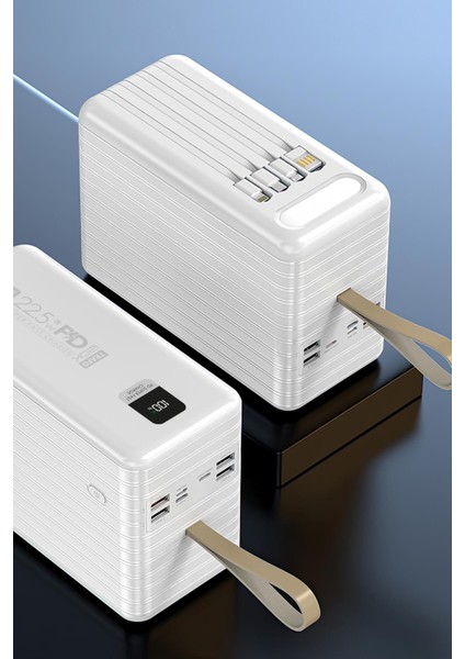 120.000 Mah Pd 22.5W Hızlı Şarj Dahili Kablolu Gerçek 120.000 Mah Trafo Powerbank