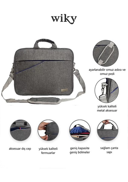 Wikybag River GRI15.6 Inç Uyumlu Laptop Bilgisayar Evrak Çantası