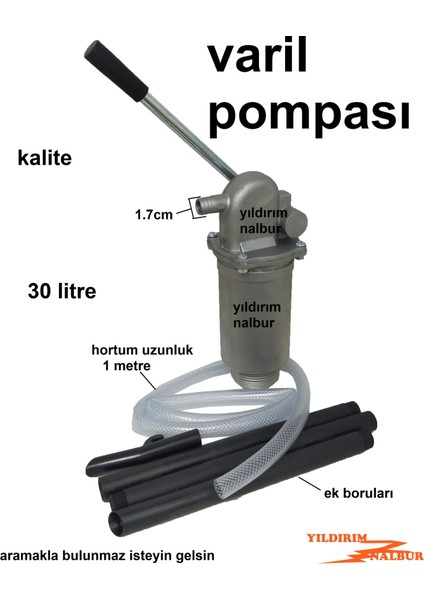 Varil Pompası 30 Lt Tam Set Takım Fıçı Pompası Bidon fiyatları