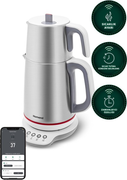 Royaltea Smart 1790H Inox Konuşan Çay Makinesi (Wi-Fi)