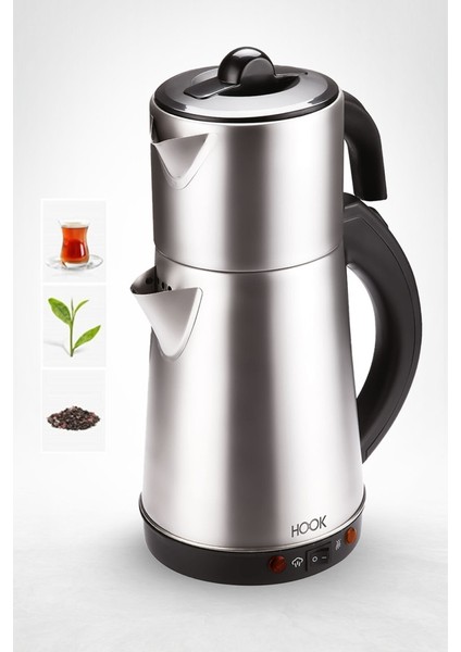 Inox Paslanmaz Çelik Çay Makinesi Su Isıtıcı Çaycı Elektrikli Çaydanlık - Erdemstore