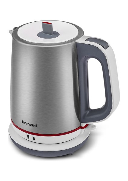 Royaltea 1751H Cam Demlikli Inox Beyaz Çay Makinesi