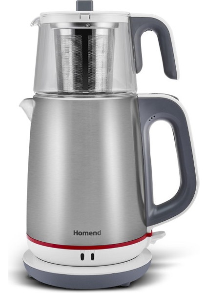 Royaltea 1751H Cam Demlikli Inox Beyaz Çay Makinesi