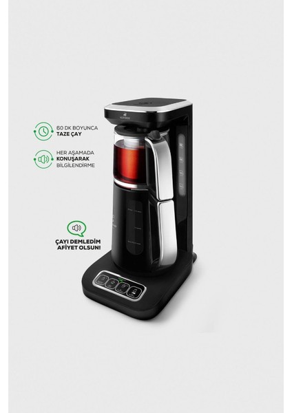 Çaysever Robotea Pro 4in1 Konuşan Otomatik Çay Makinesi, Isıtıcı ve Filtre Kahve Demleme Mak.