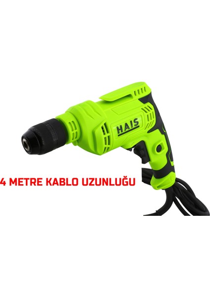 Haıs 6110 Darbesiz Elektirikli Matkap 10 mm Mandren Delici 450W Yeşil