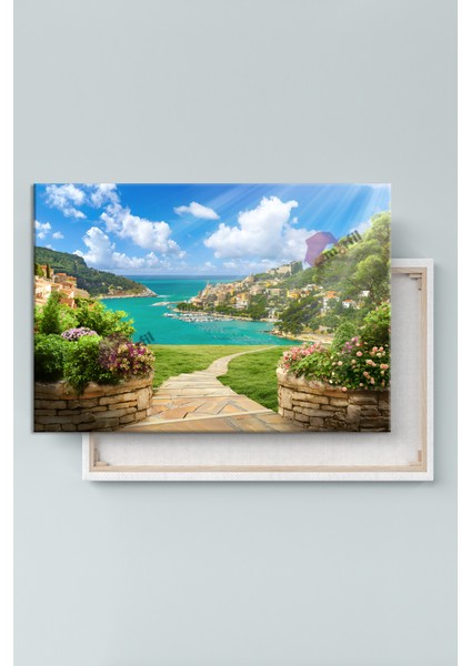 Deniz Sahil Şehir Manzara Doğa Kanvas Tablo fiyatları