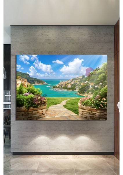 Deniz Sahil Şehir Manzara Doğa Kanvas Tablo modelleri