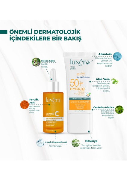 Güneş Koruyucu, Antioksidan Vegan Cilt Bakım Seti - C Vitamini + Güneş Kremi fiyatları