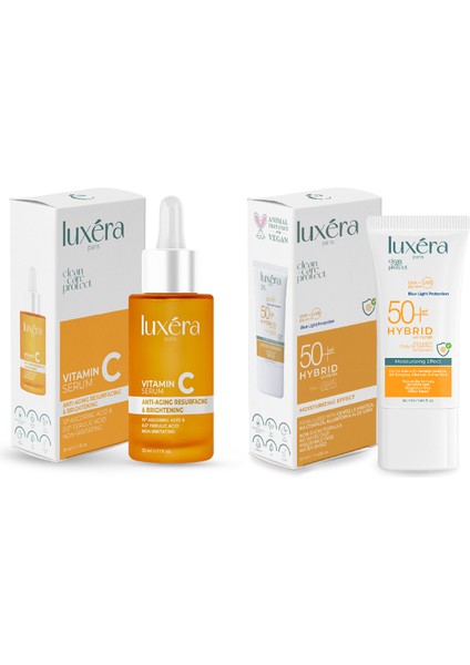 Güneş Koruyucu, Antioksidan Vegan Cilt Bakım Seti - C Vitamini + Güneş Kremi indirimleri