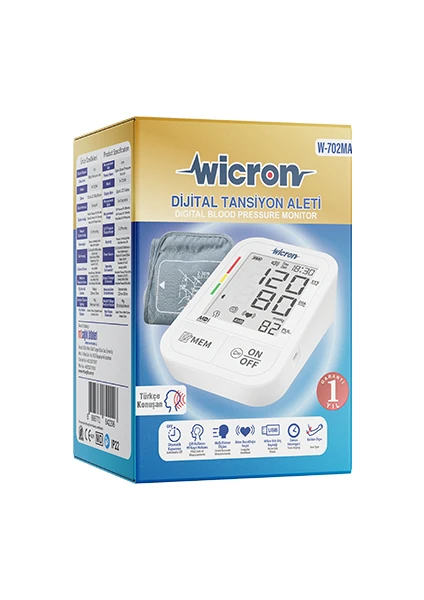 Wicron W-702MA Türkçe Konuşan Dijital Tansiyon Aleti