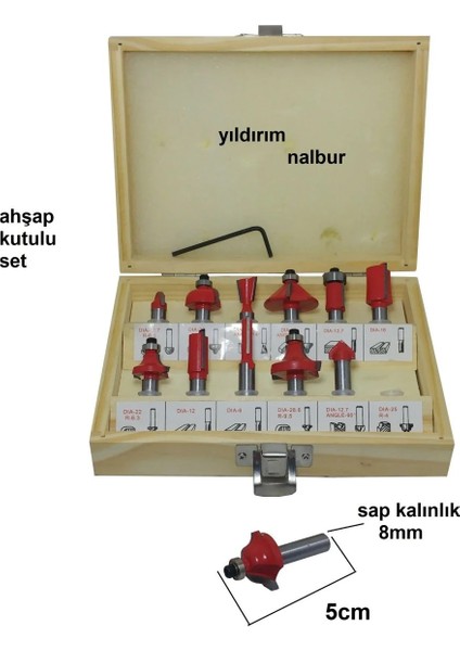 Ağaç Oyma Seti 8 mm Ahşap Oyma Seti Hobi Matkap Seti Kalite