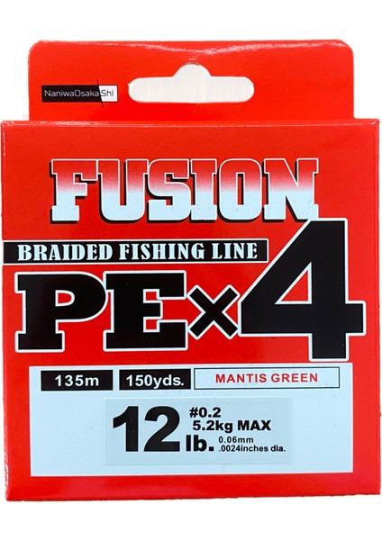 Naniwaosaka Shi Fusion 8x Pe Braided Fishing Line 135MT