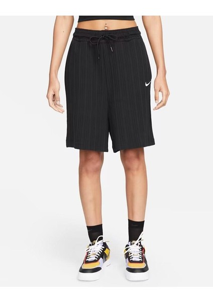 Kadın Sportswear Fitilli Şort DM6401 010