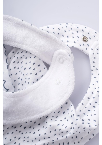 2'li Sıvı Geçirmez Organik Pamuk Bandana Önlük Seti Marine Desenli indirimleri