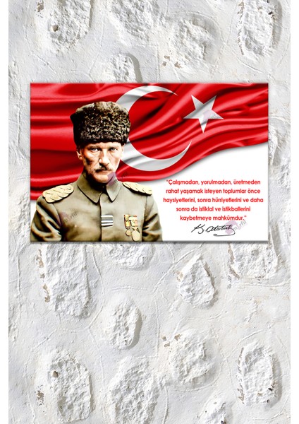 Atatürk Mustafa Kemal Kanvas Tablo Okullara Işyerlerine Uygun (8 Farklı Ölçü) fırsatları